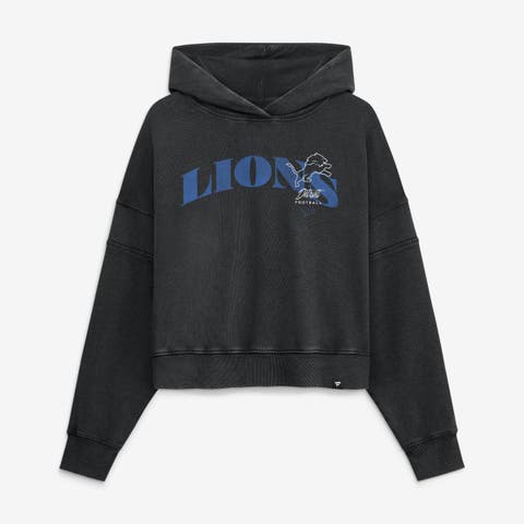 Women's Fanatics Black Detroit Lions Counter Run Pullover Hoodie