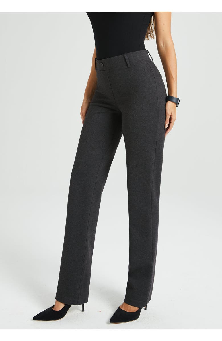 Betabrand Classic DPYP Dress Pant Yoga Pants | Straight, Alternate, color, Charcoal