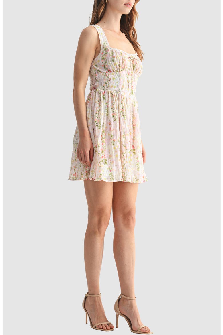 Floral Fit & Flare Minidress, Alternate, color, PINK FLORAL