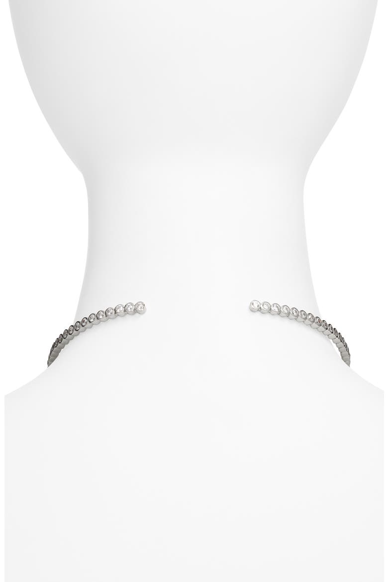 Dazzle Cubic Zirconia Flex Choker, Alternate, color, RHODIUM