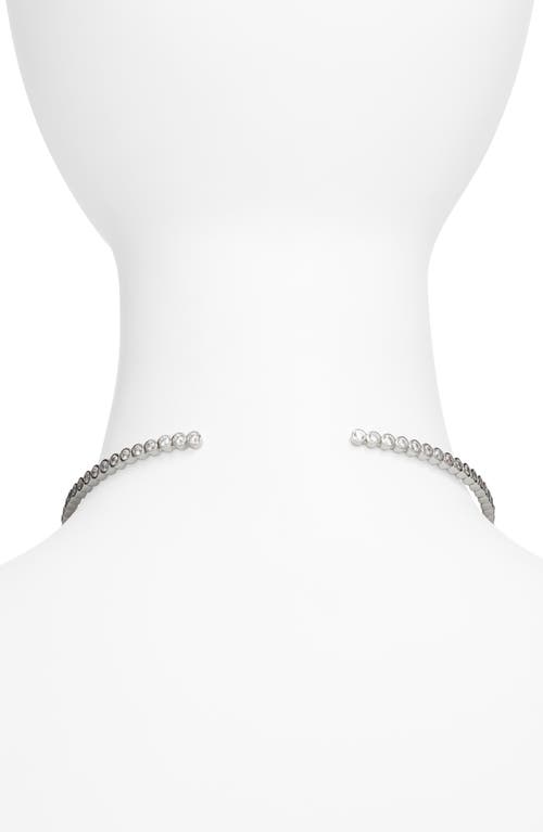 Nadri Dazzle Cubic Zirconia Flex Choker In Rhodium
