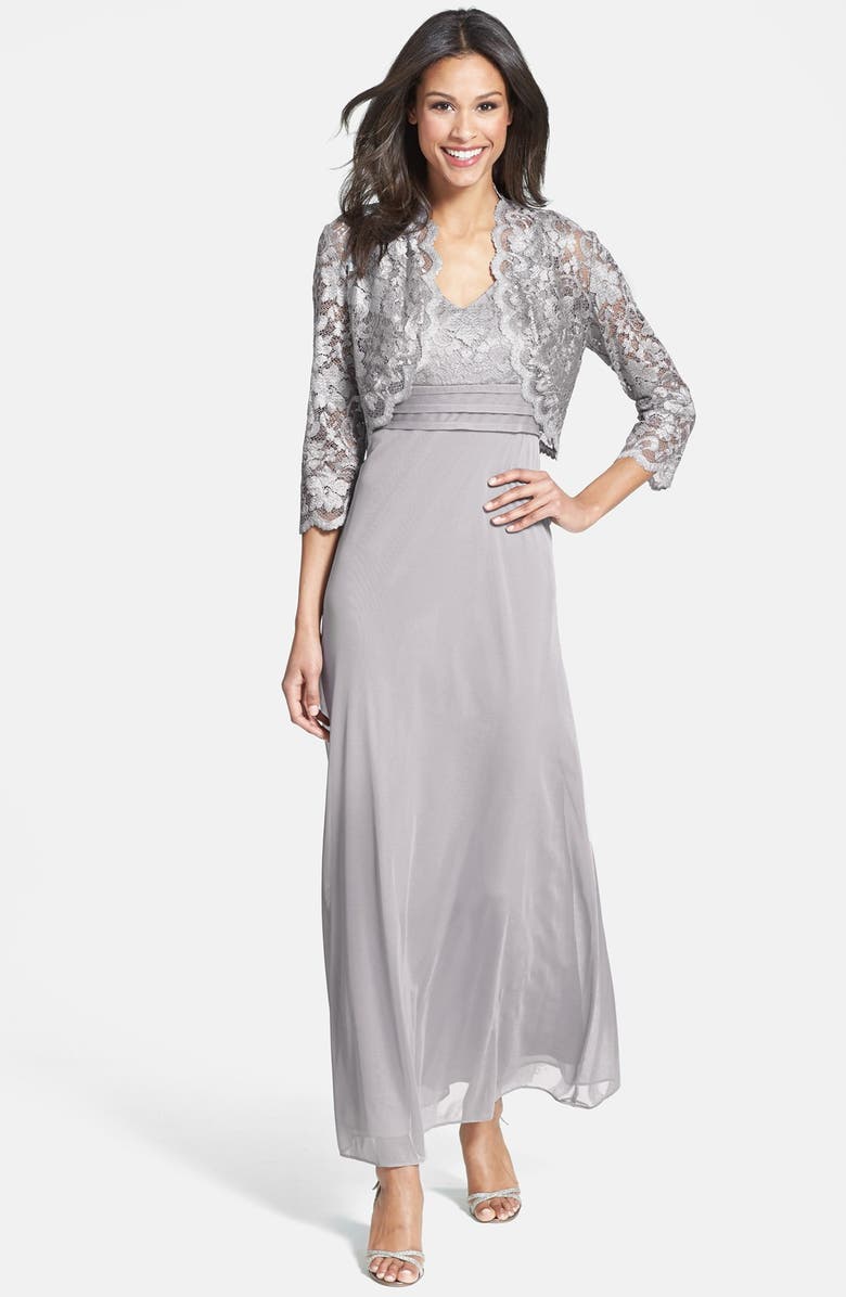 Patra Lace Overlay Gown & Bolero, Main, color, 