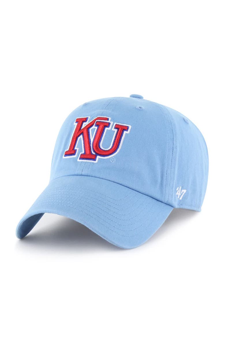 '47 Men's '47 Light Blue Kansas Jayhawks Vault Clean Up Adjustable Hat, Main, color,