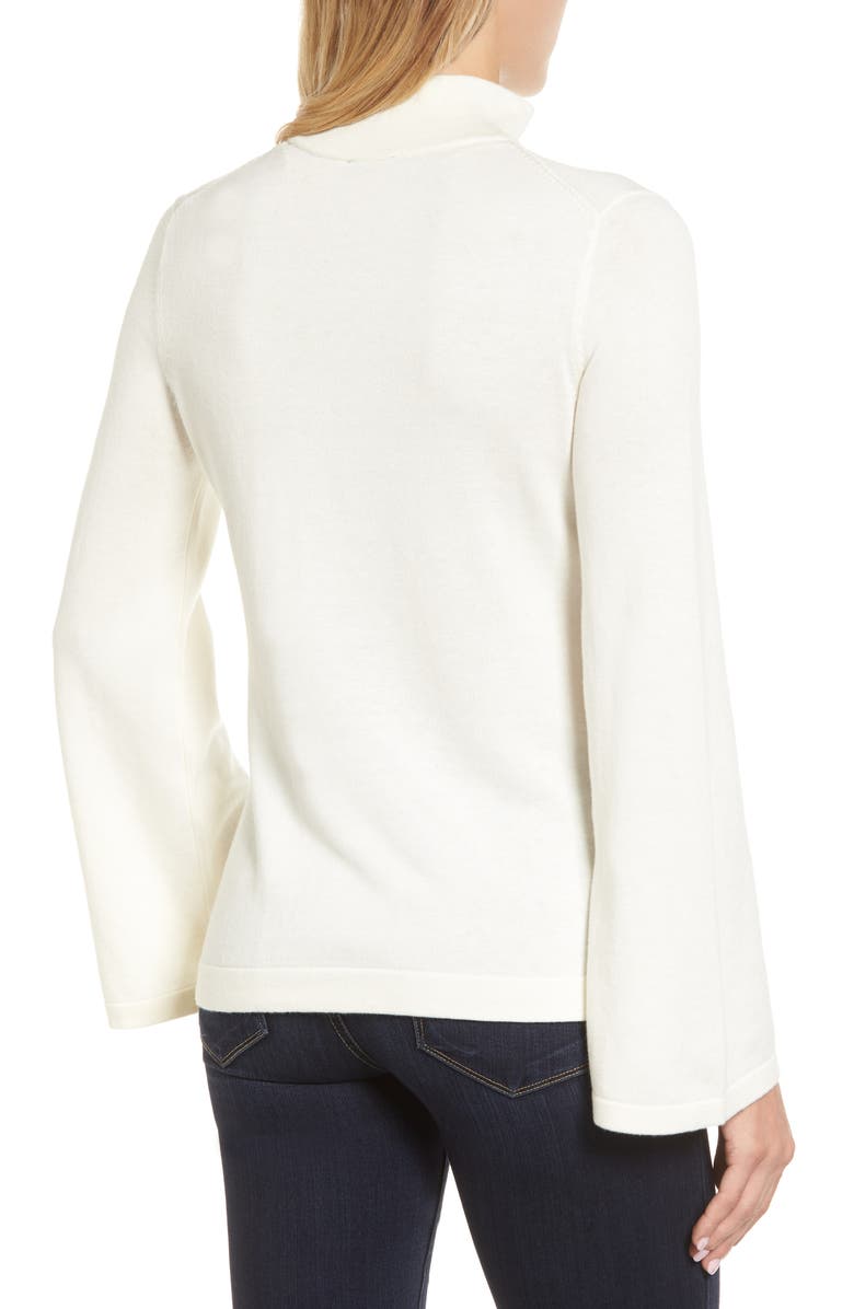 Vince Camuto Bell Sleeve Choker Neck Sweater, Alternate, color, 