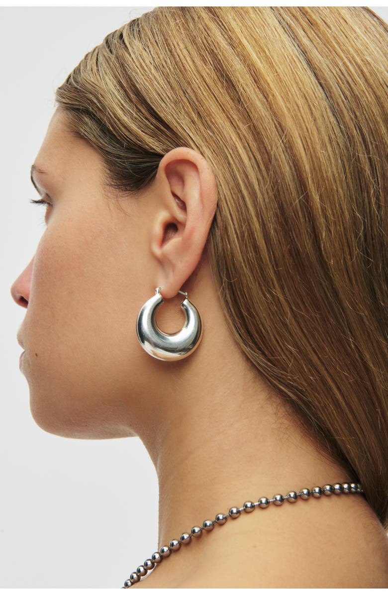 67jewelry Puff Hoops, Alternate, color, Silver