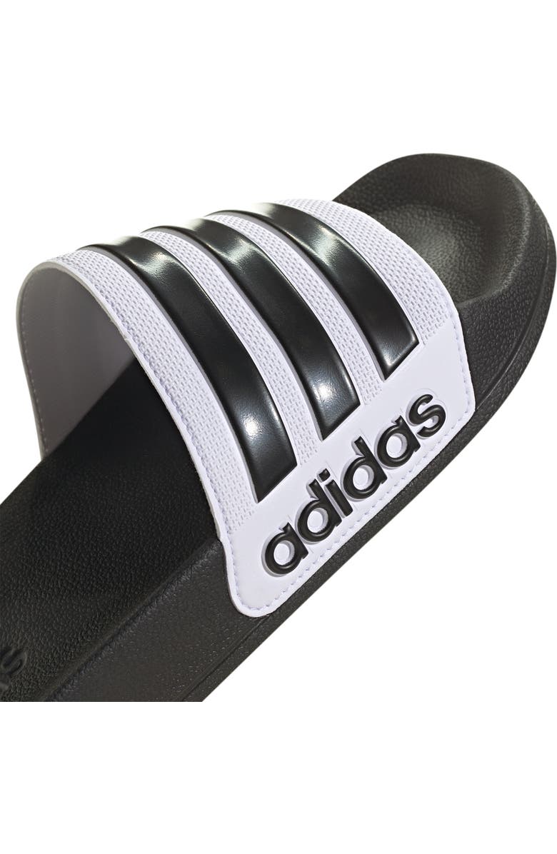 adidas Adilette Shower Slide Sandal, Alternate, color, White/ Black/ Black
