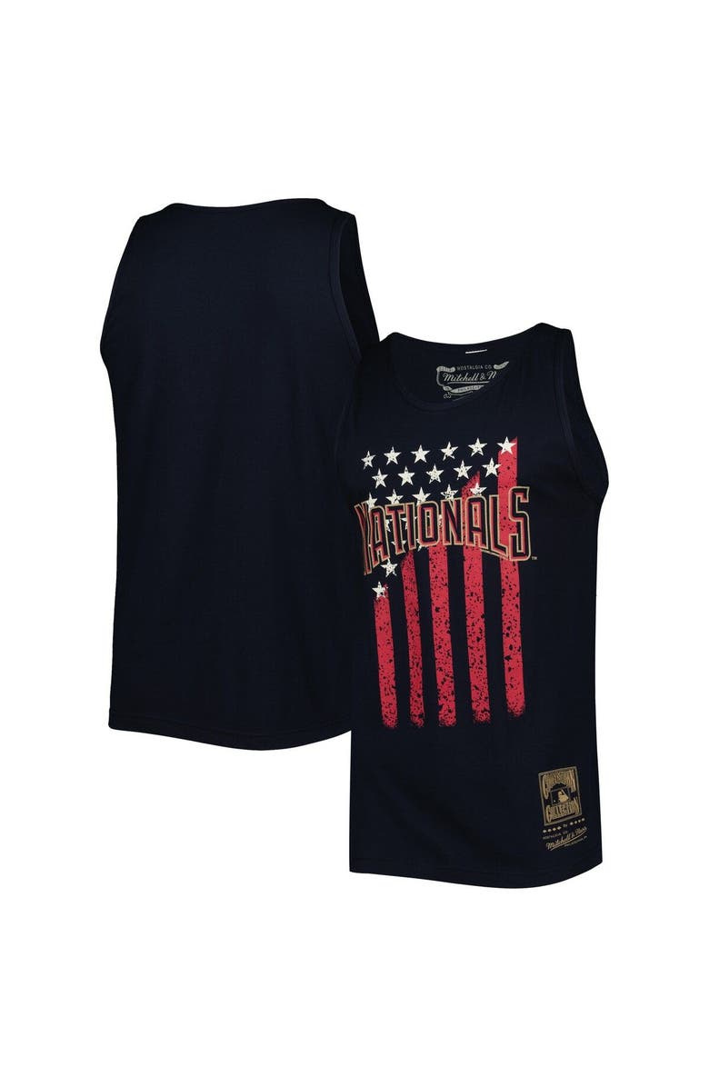 Mitchell & Ness Men's Mitchell & Ness Navy Washington Nationals Cooperstown Collection Stars and Stripes Tank Top, Main, color, Navy