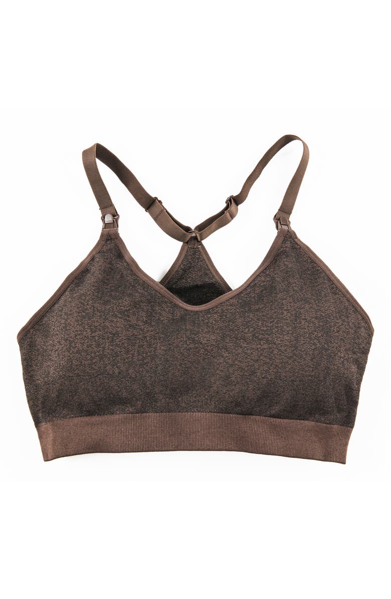 Modern Eternity Seamless Nursing Sports Bra, Alternate, color, Chocolate Jacquard