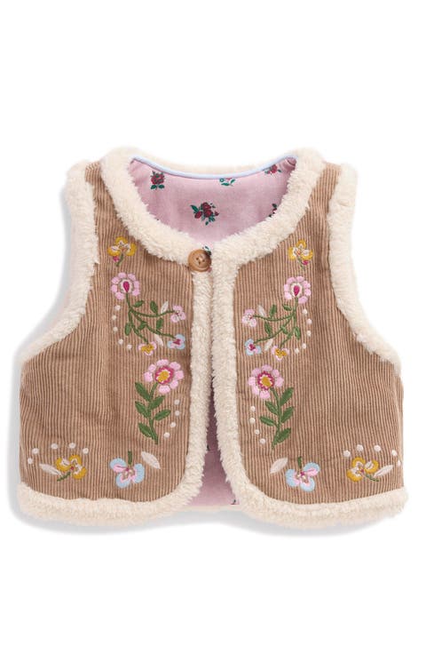 Kids' Embroidered Corduroy Gilet
