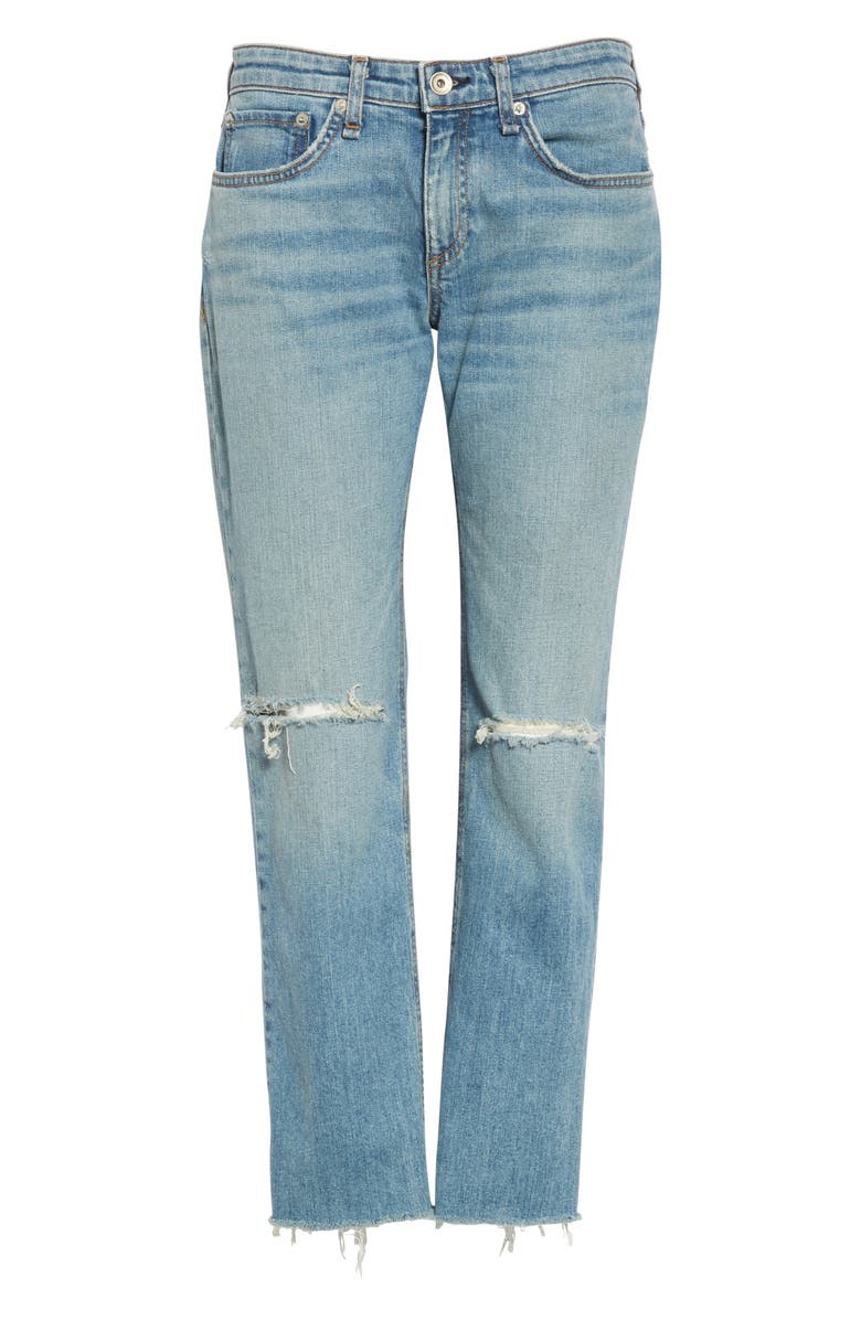 rag & bone Dre Ripped Ankle Slim Boyfriend Jeans, Alternate, color,