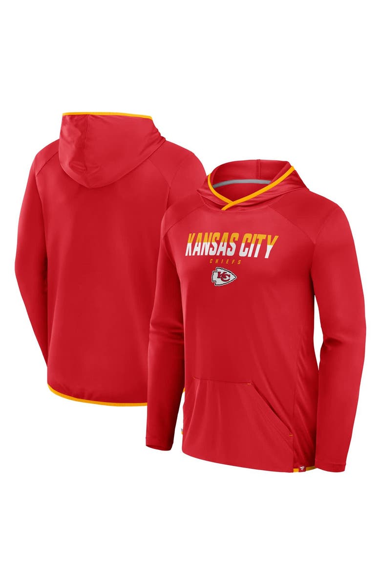 FANATICS Men's Fanatics Red Kansas City Chiefs Transitional Defender Hoodie Long Sleeve T-Shirt, Main, color, 