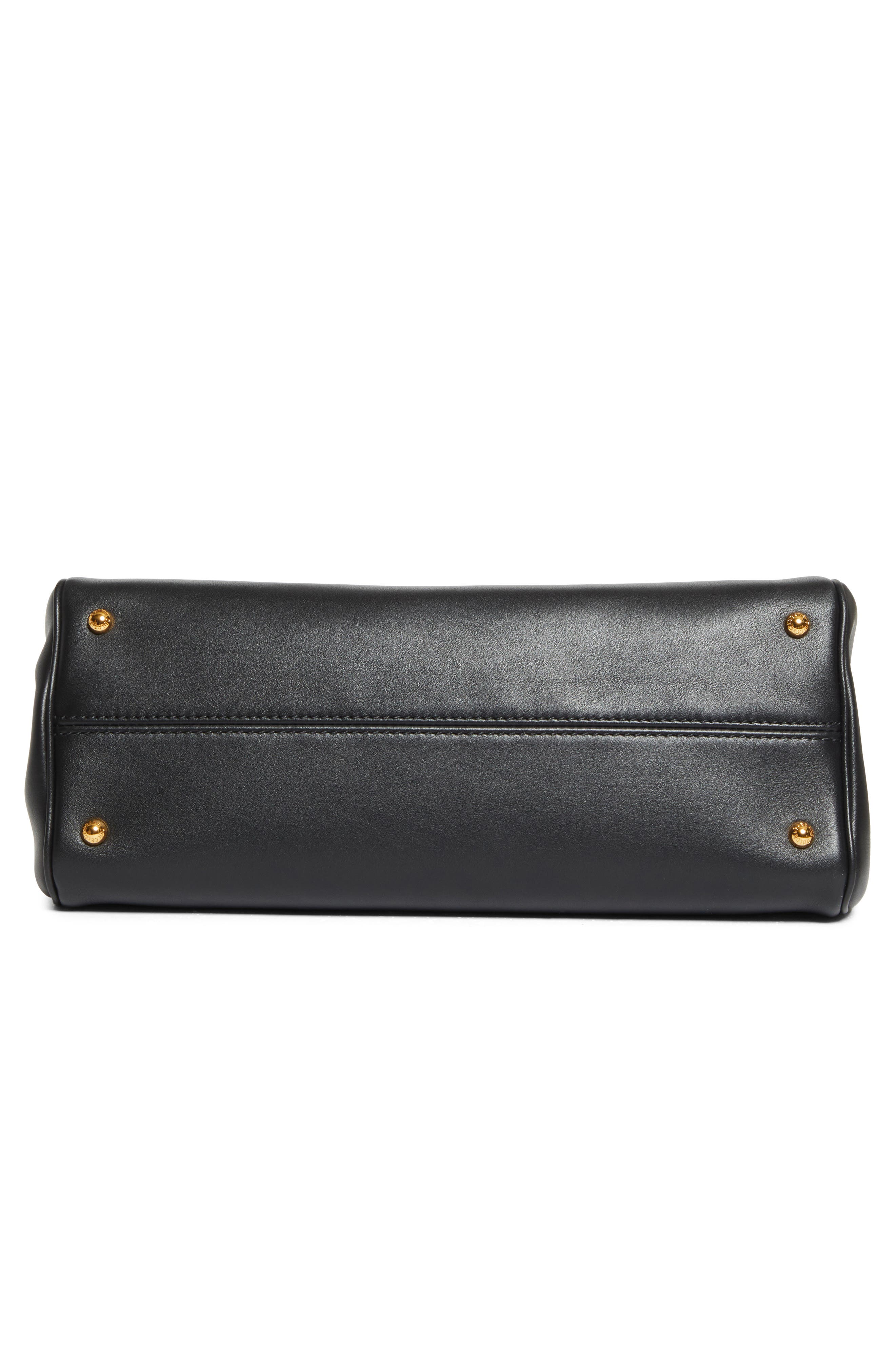 Dolce&Gabbana My Sicily East/West Plongé Leather Top Handle Bag, Alternate, color, 80999 Nero