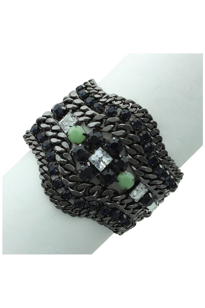 Gabriella Jeweled Bracelet, Main, color, MATTE GOLD / BLUE / GREEN