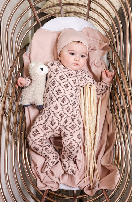 Maniere Manière Victorian Print Footie In Brown