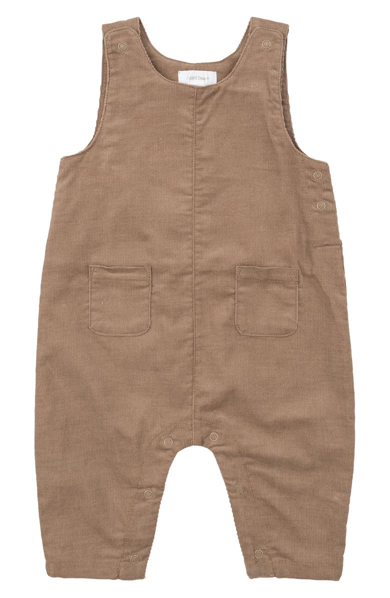 Angel Dear Corduroy Pocket Romper, Main, color, Cinnamon