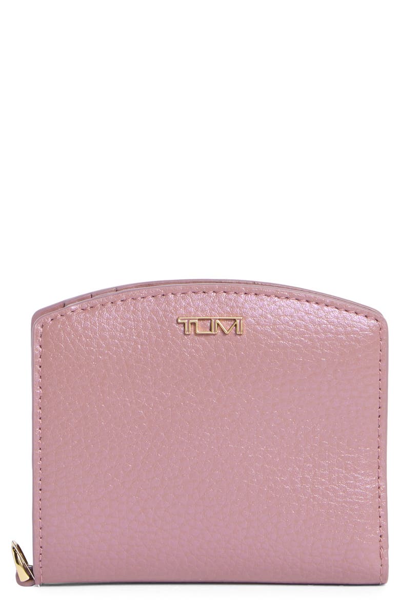 TUMI Bifold Leather Wallet, Main, color, Pearl Pink