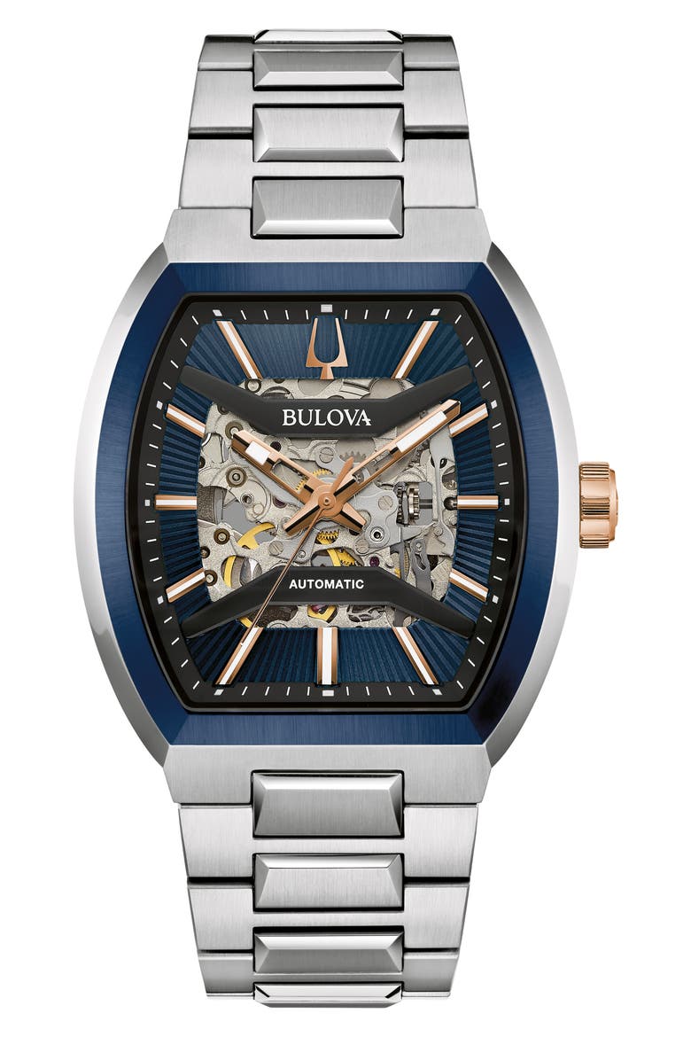 Maquina Silverton Skeleton Dial Automatic Bracelet Watch, 40mm, Main, color, TWO-TONE
