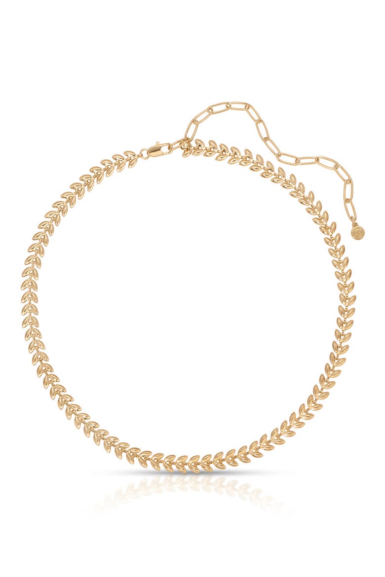 Chevron Chain Necklace, Main, color, GOLD