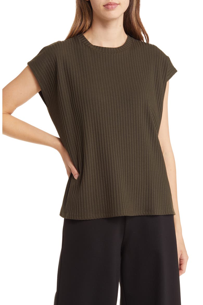 Ribbed Dolman Sleeve Top, Main, color, WOODLAND