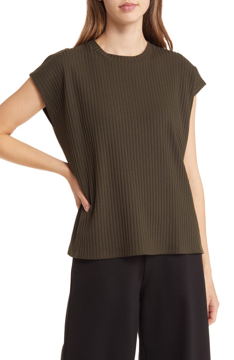 Eileen Fisher Ribbed Dolman Sleeve Top, Main, color,