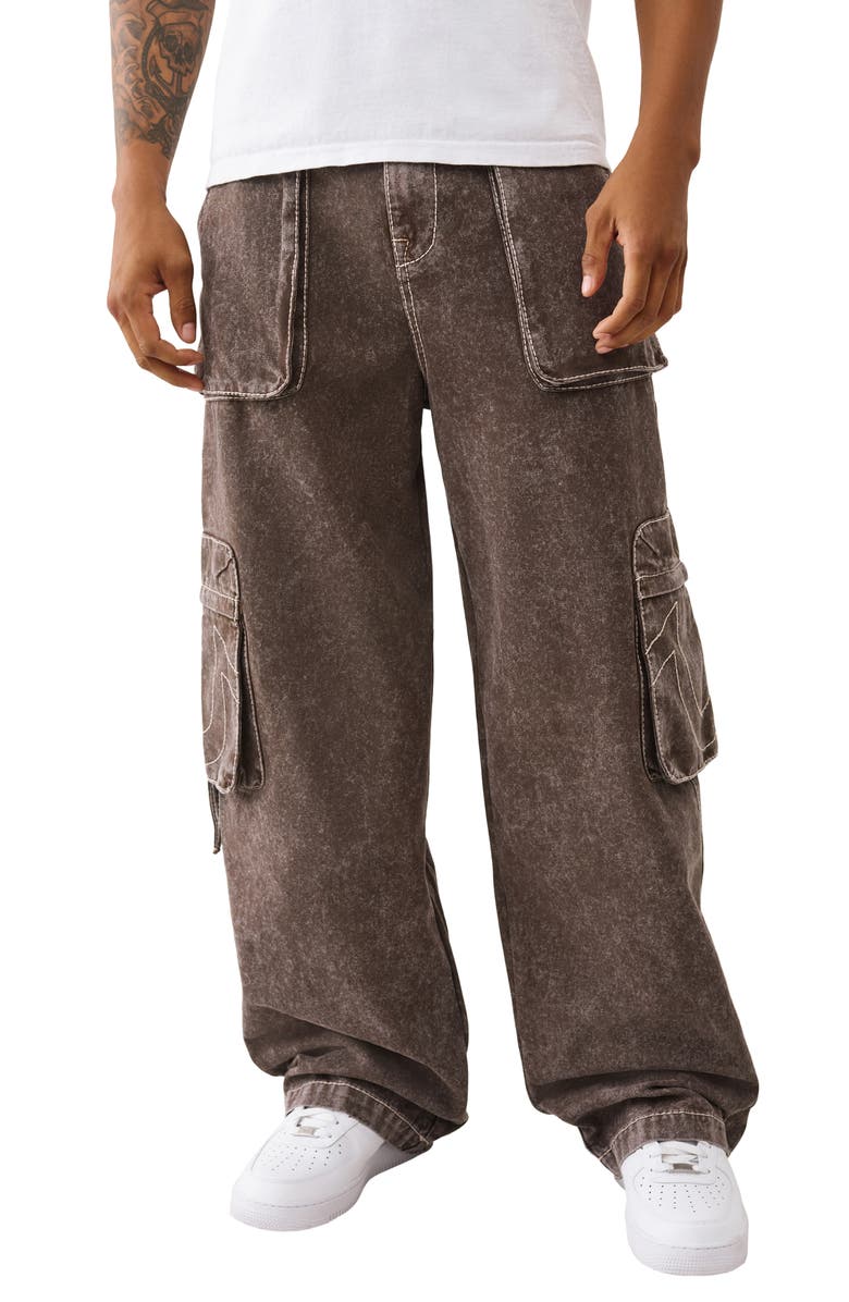 True Religion Big T Carpenter Jeans, Main, color, Washed Brown