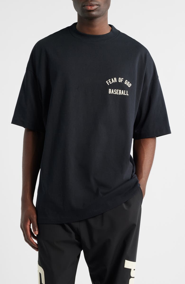 Fear of God Essentials x MLB '90S Fit Cotton Graphic T-Shirt, Main, color, Black