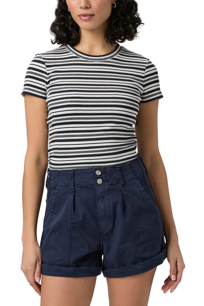 Brooklyn High Waist Cuffed Shorts, Alternate, color, VINTAGE COSMIC NAVY