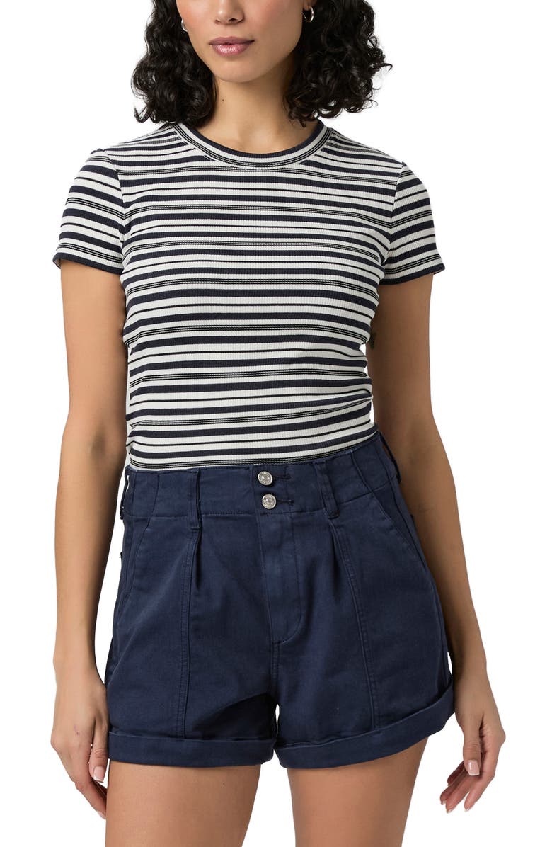 PAIGE Brooklyn High Waist Cuffed Shorts, Alternate, color, Vintage Cosmic Navy