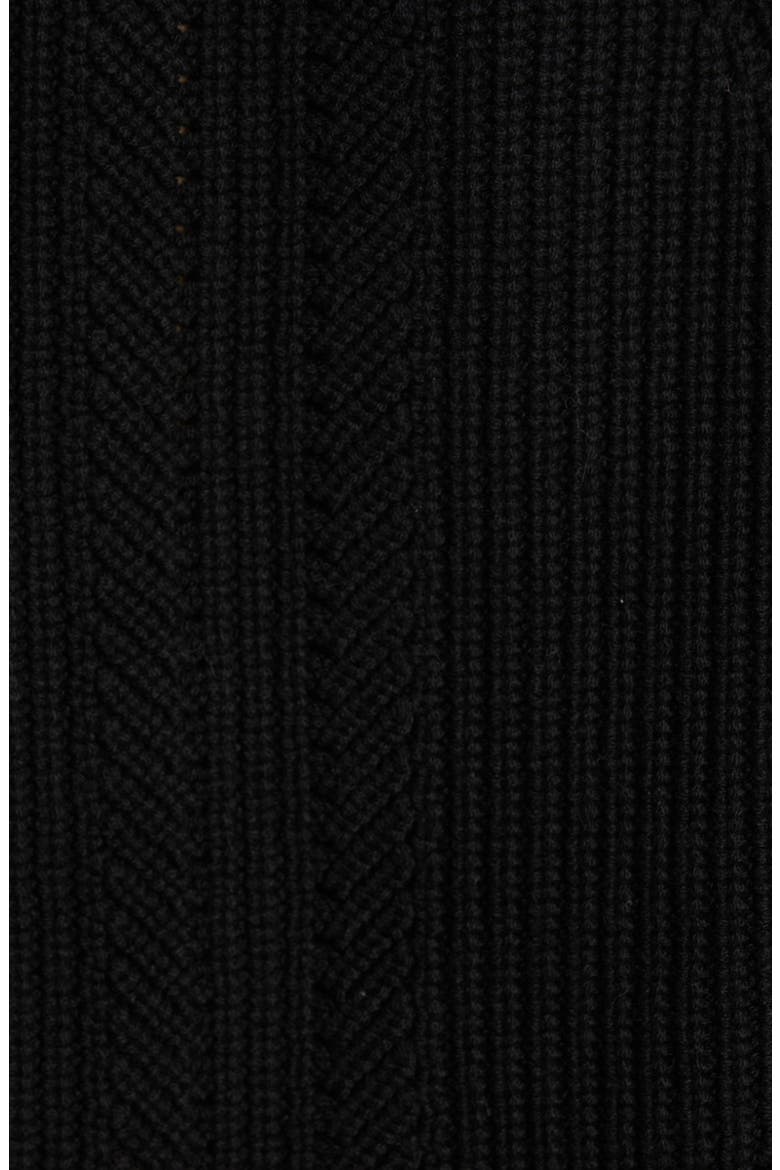 Genuine Fox Fur Cuff Cashmere Sweater, Alternate, color, BLACK