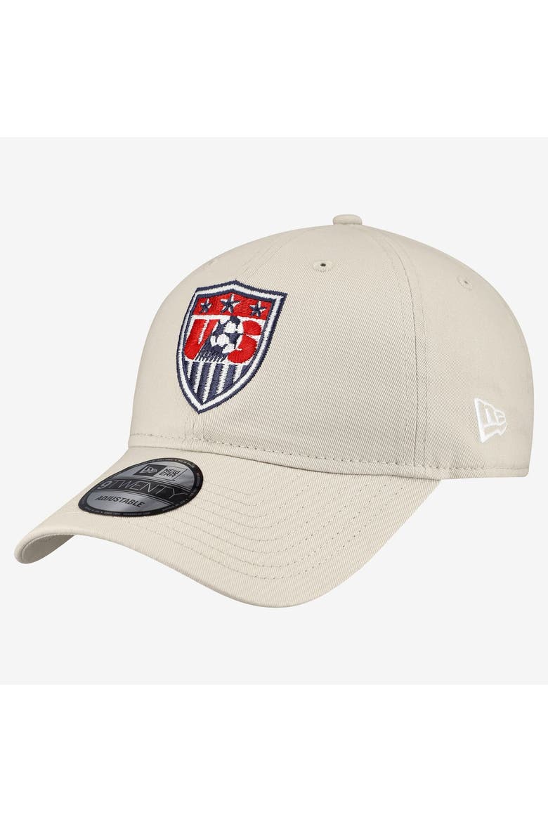 Men's New Era Tan USMNT 1995 9TWENTY Adjustable Hat, Main, color, Tan