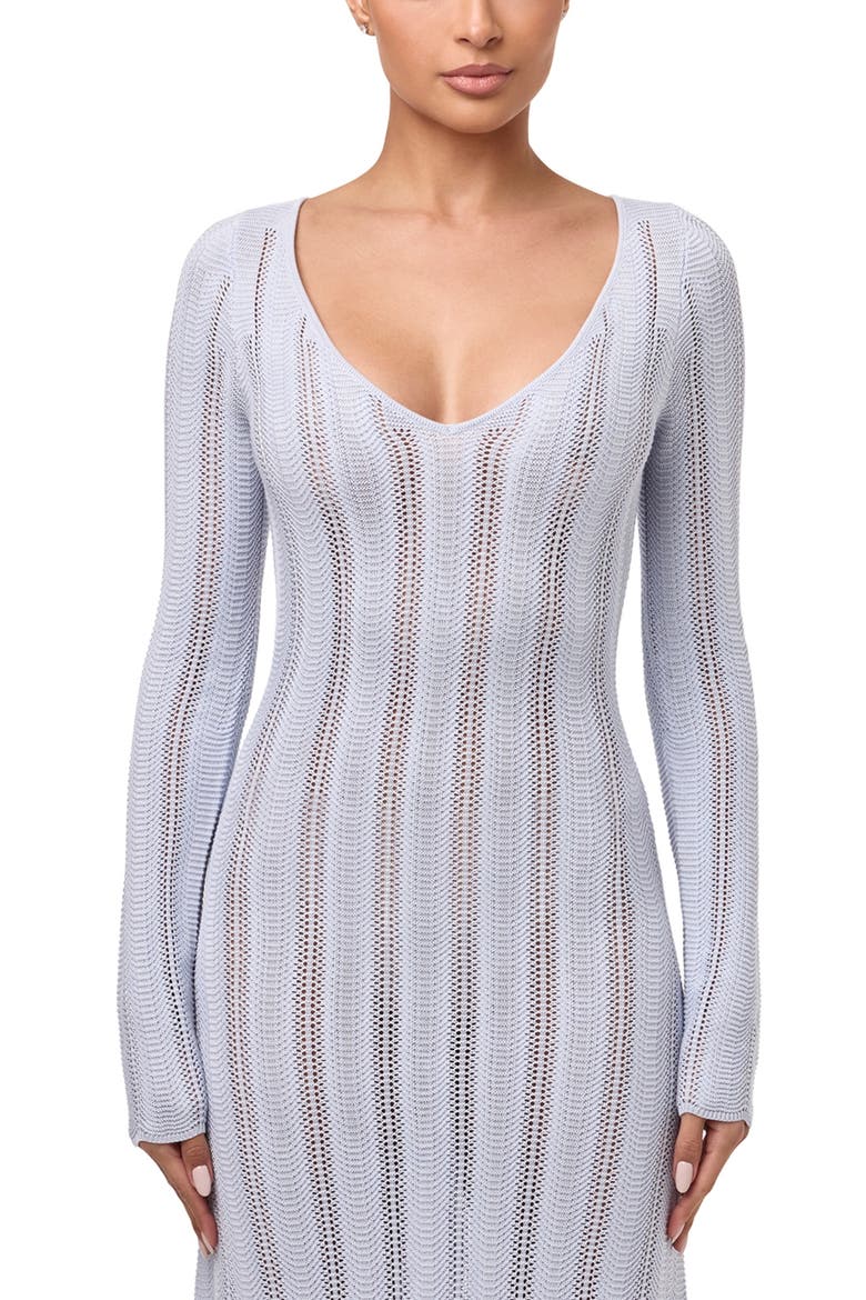Long Sleeve Knit Maxi Dress, Alternate, color, BABY BLUE