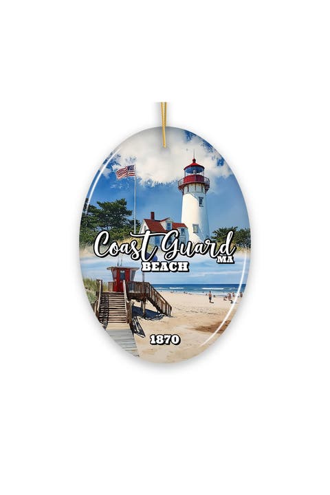 Coast Guard Beach Massachusetts 1870 Oval Ornament