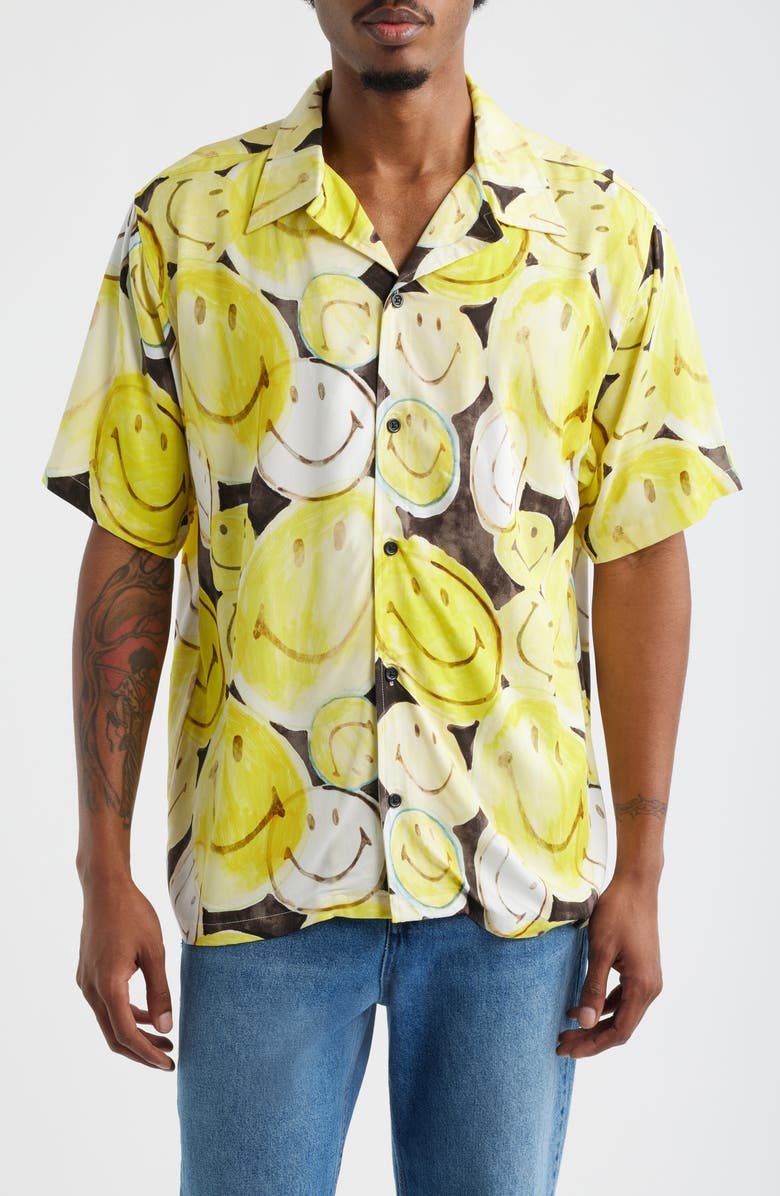 MARKET SMILEY<sup>®</sup> All the Time Camp Shirt, Main, color, Yellow/ Black