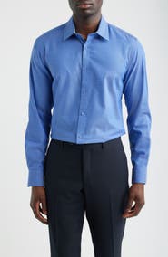 DANIEL HECHTER Paris Modern Fit Navy Micropattern Cotton Dress Shirt