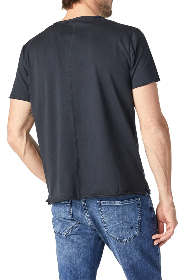 Raw Edge Cotton T-Shirt, Alternate, color, BLACK