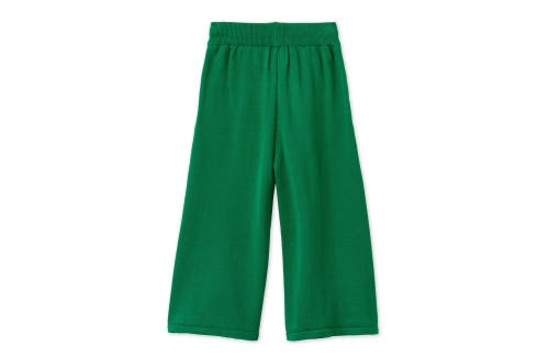 Vild House Of Little Organic Knit Wide Leg Trousers In Beech Tree Green
