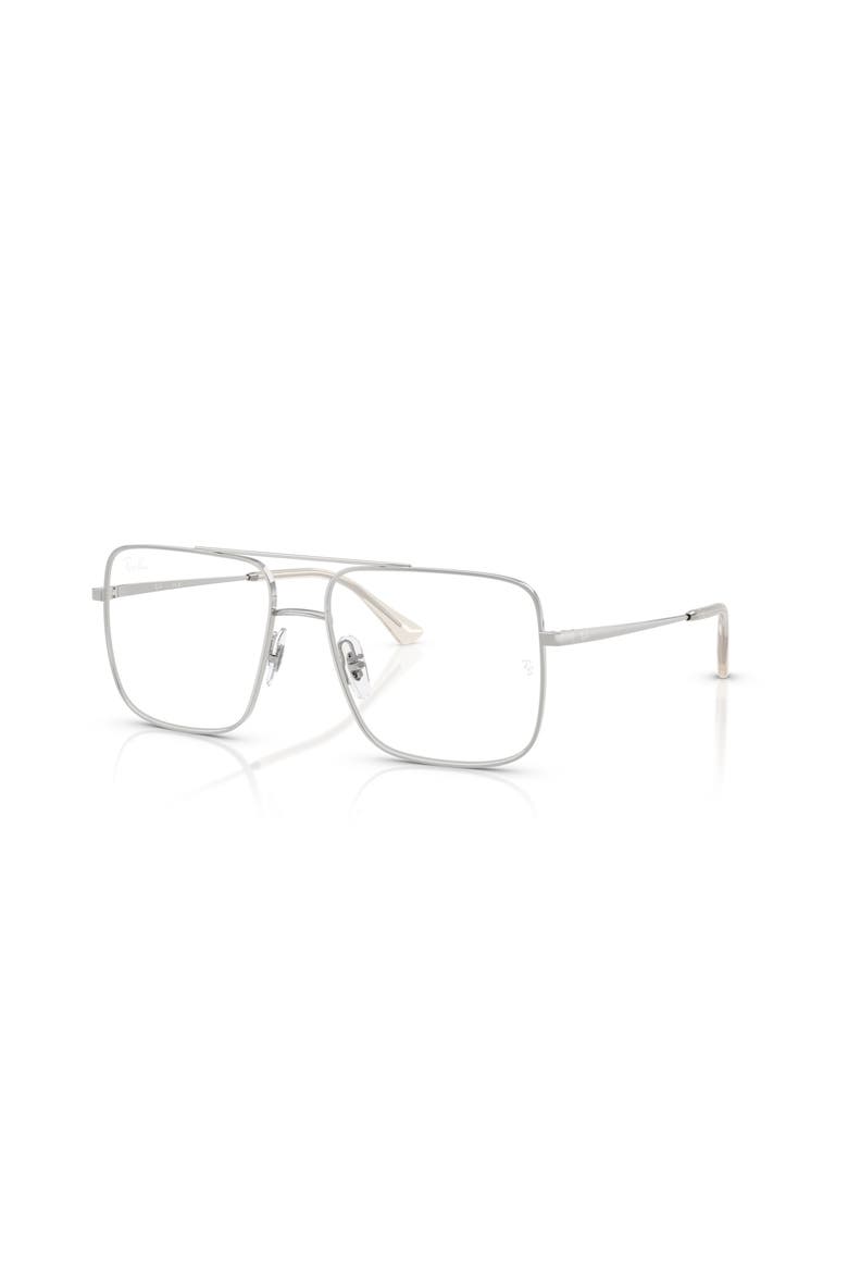 54mm Square optical glasses, Main, color, Silver