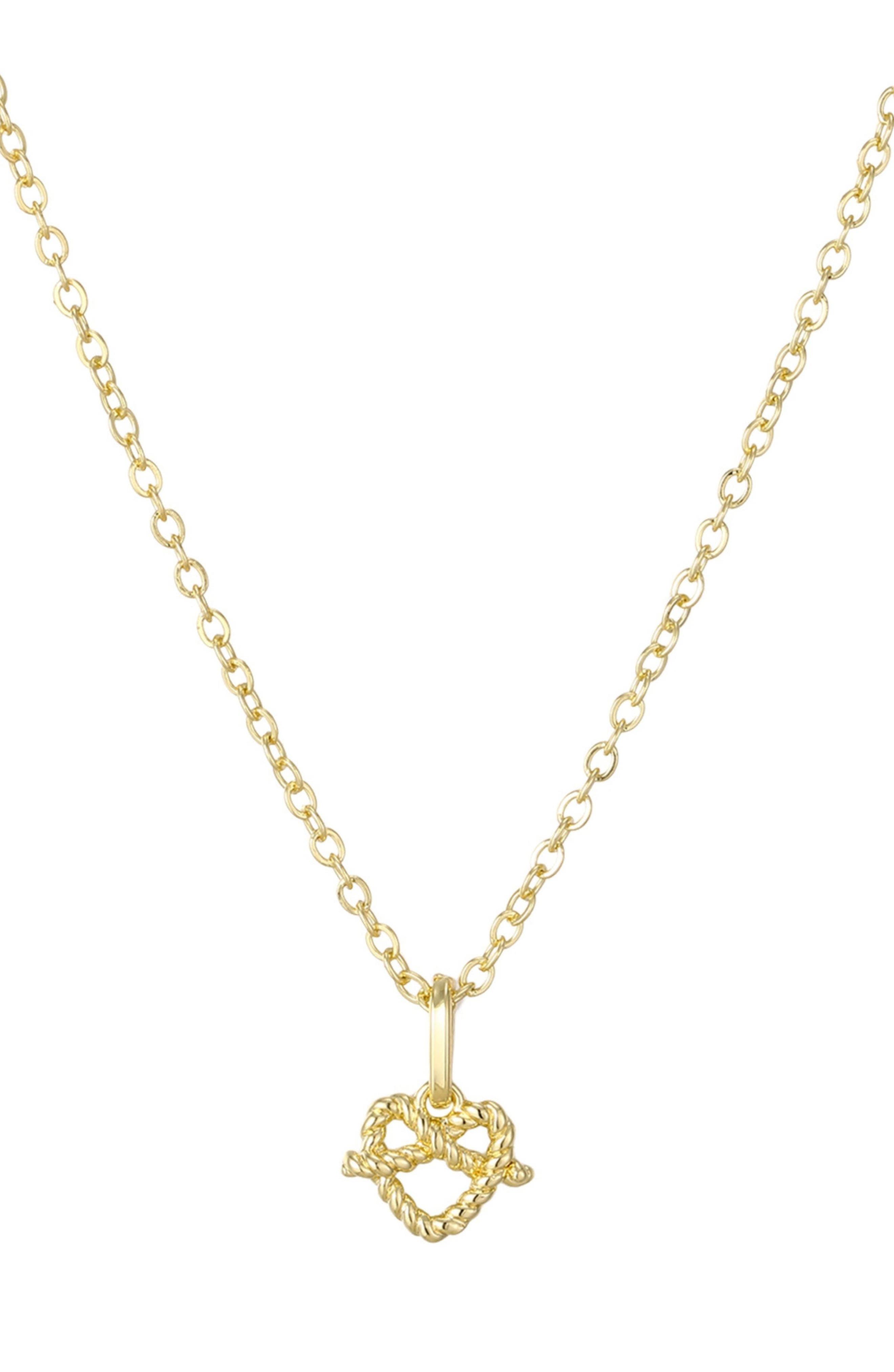 Adornia 14K Gold Plated Preztel Heart Pendant Necklace