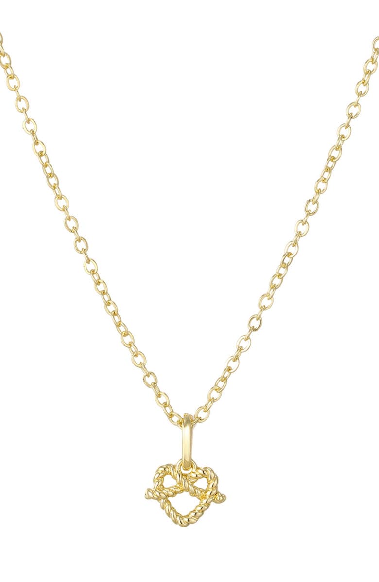 Adornia 14K Gold Plated Preztel Heart Pendant Necklace, Main, color, Gold
