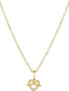 Adornia 14K Gold Plated Preztel Heart Pendant Necklace