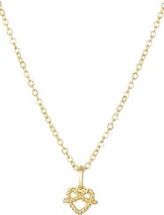 Adornia 14K Gold Plated Preztel Heart Pendant Necklace