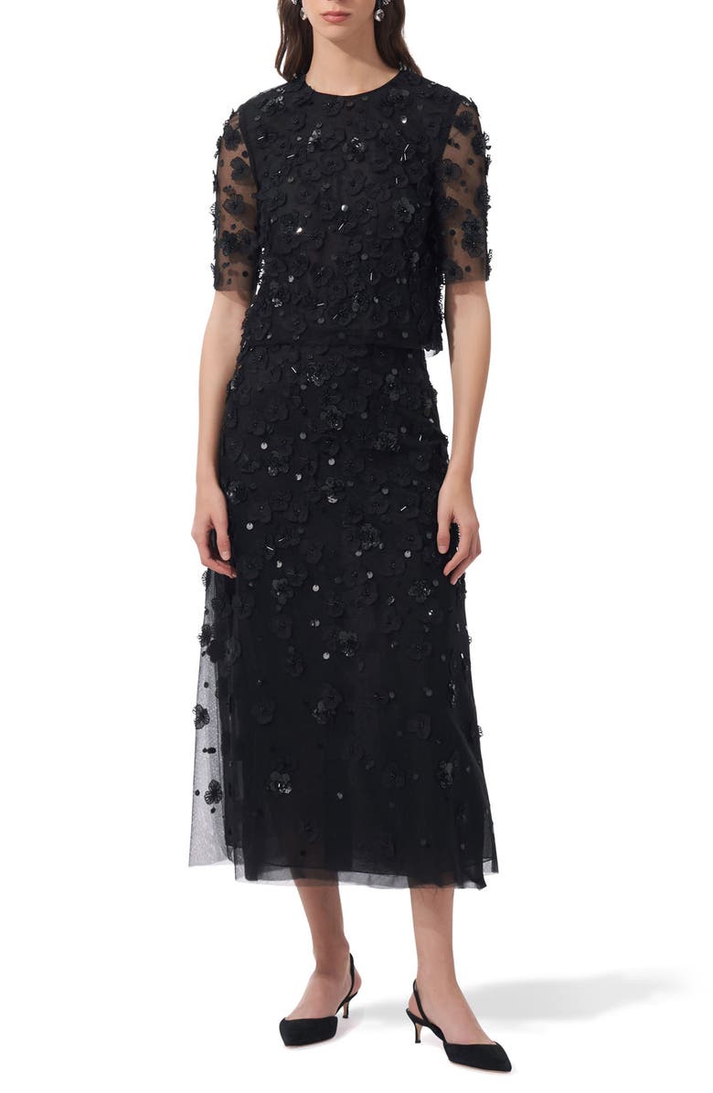 Carolina Herrera Embellished Tulle Top, Main, color, 