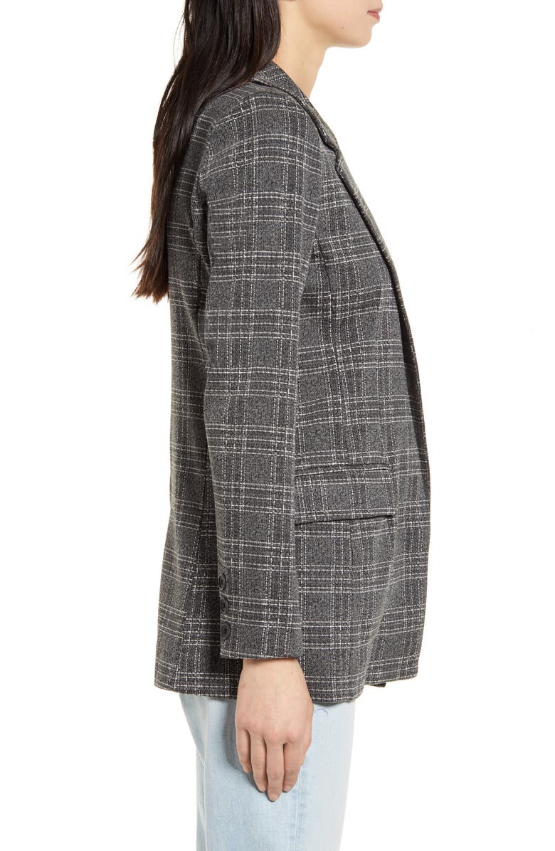 Treasure & Bond Plaid Open Front Blazer, Alternate, color,