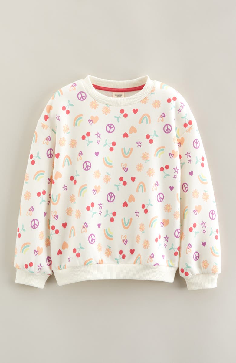 Tucker + Tate Kids' Cozy Sweatshirt, Main, color, Ivory Egret Painted Doodle