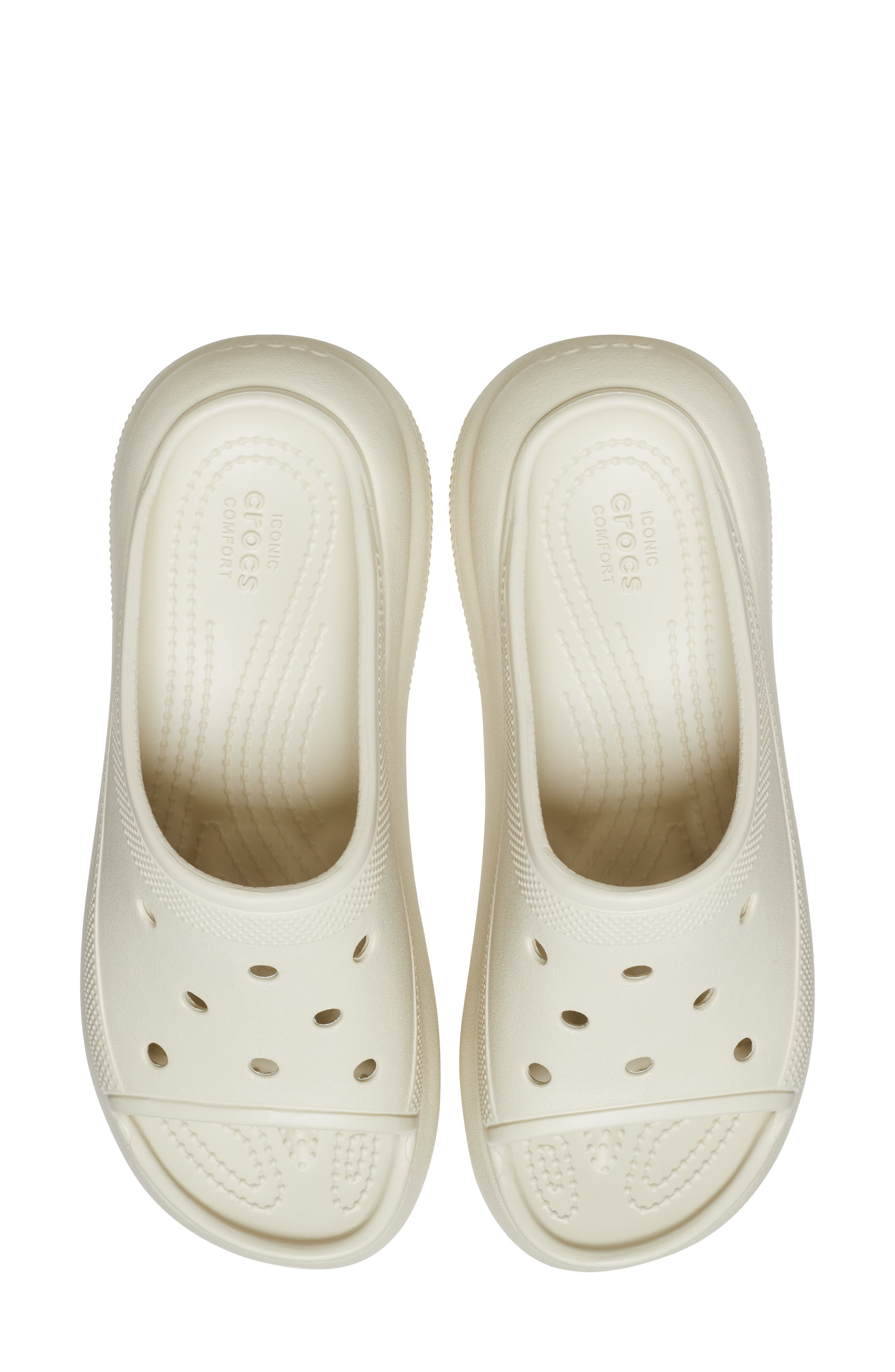 Crush Platform Slide Sandal, Alternate, color, BONE