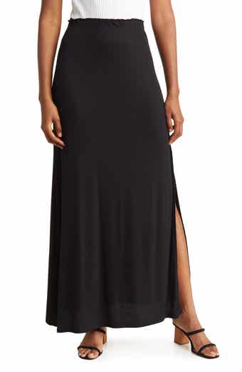 GO COUTURE One Slit Ruffle Maxi Skirt