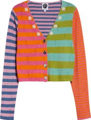 YanYan Daisy Stripe Linen Blend Cardigan