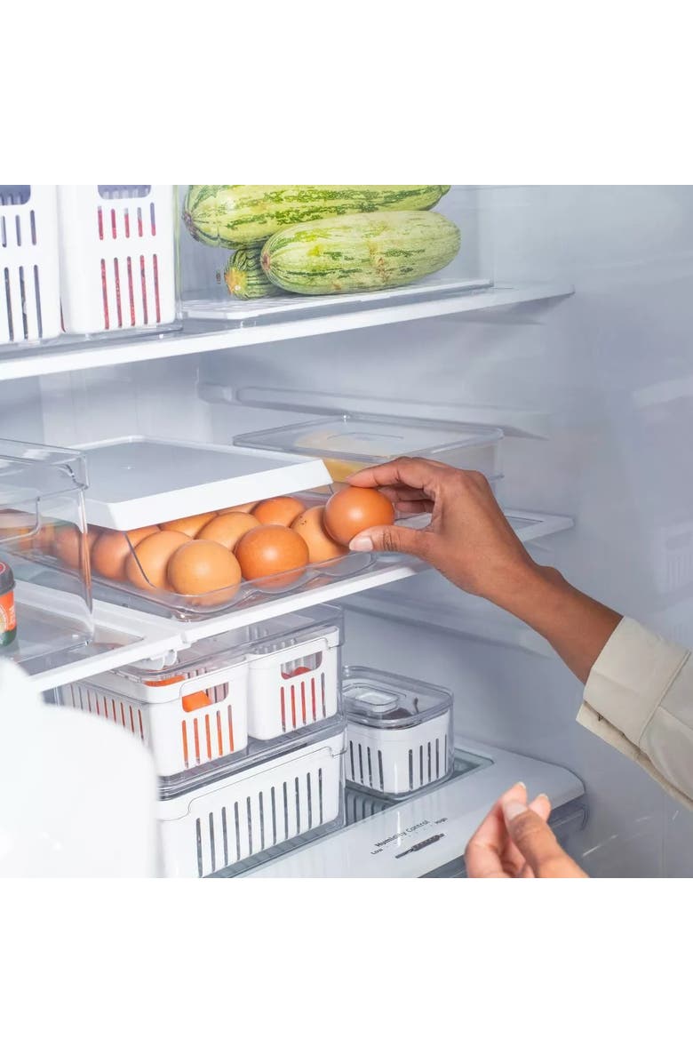 OU Rolling Clear Stackable Egg Holder Organizer, Alternate, color,