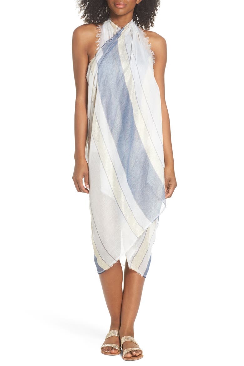 Spirit Cover-Up Vest, Alternate, color, IVORY/ BLUE