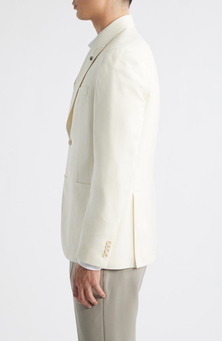 Jack Victor Marco Peak Lapel Wool & Silk Blend Herringbone Sport Coat, Alternate, color, Ecru